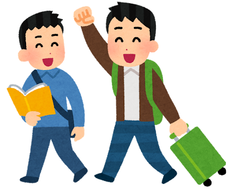 旅行に行く男性